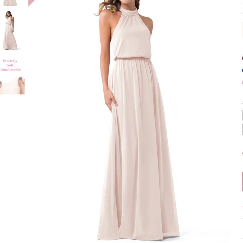 Azazie Bridesmaid Landy Dress - Vintage Rose - Size 2